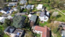 Drohnenaufnahme Ihr Wohlf�hlort: Zauberhafter Bungalow mit Gartenparadies in Langen/Oberlinden